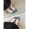 Mode 2025 Sommer High Heel Damen Sandalen Mode Schmetterlingsknoten Slipper Singbacks Mules Party Kleiderschuhe für Damen Pumps