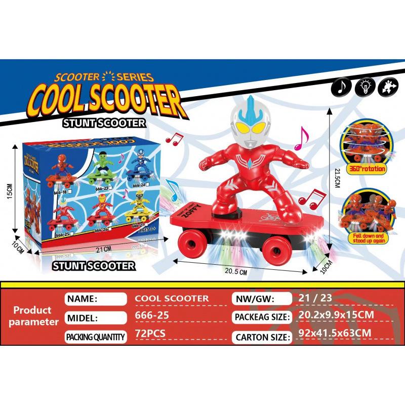 360° Spider-Man Stunt Electric Scooter Toy for Kids