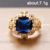 Huitan Gorgeous Dark Blue CZ Female Ring Dazzling Flower Design Aesthetic Women Accessories Anniversary Party New  Jewelry