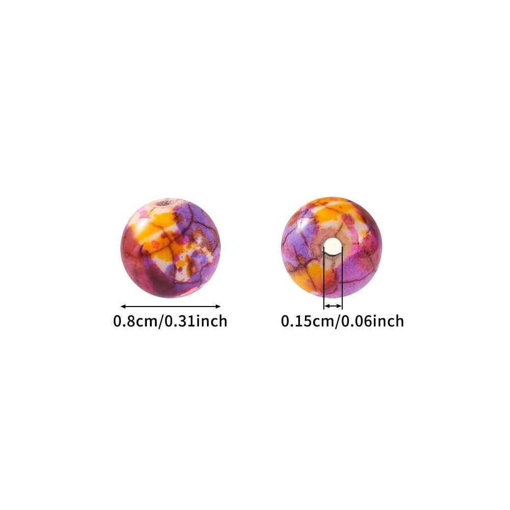 49/108/138pcs Stone Material Ink Decorative Beads Colorful Decorative Beads DIY Bracelet Necklace Earrings Keychain Foot Chain Phone Chain