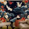 2D Traditional Chinese Crane Tapestry Backdrop for Wall Hanging