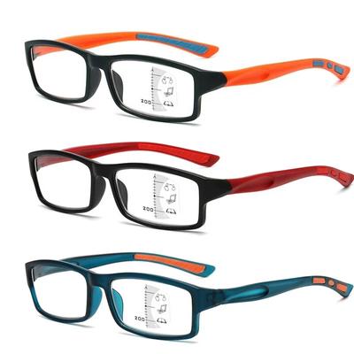 Men Vintage Multifocal Reading Glasses New Trend Rectangular Progressive Eyewear Women Fashion Color Far Sight Sports Presbyopia