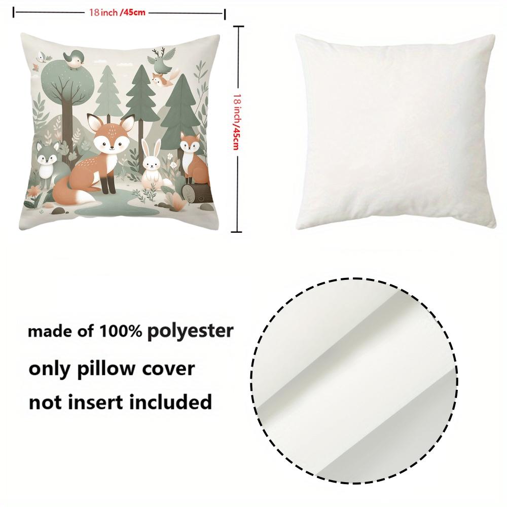 Cute Forest Animal Printed Cushion Covers For Home Decor Polyester pillowcase, sofa decorative cushion cov Headboard Pillow