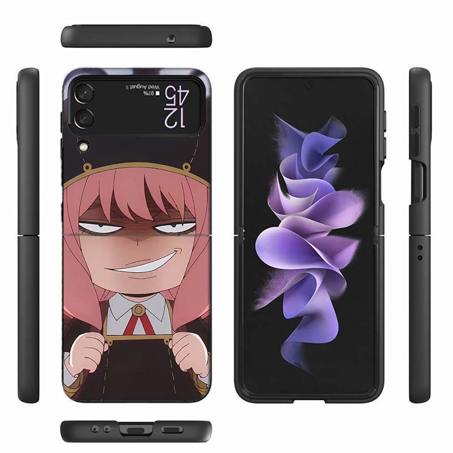Anya Forger Mind Reading Phone Case For Samsung Z Flip 6 7 5G Z Flip 5 Galaxy Z Flip 3 4 5G ZFlip Shockproof Hard Cover TPU PC C