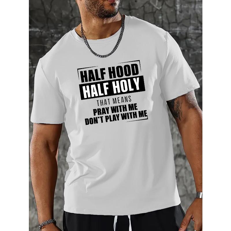 Short-sleeved T-shirt American Fashion Trendy Printed Bottoming Shirt for Men and Teenagers Spring and Summer Round Neck Casual Versatile Top