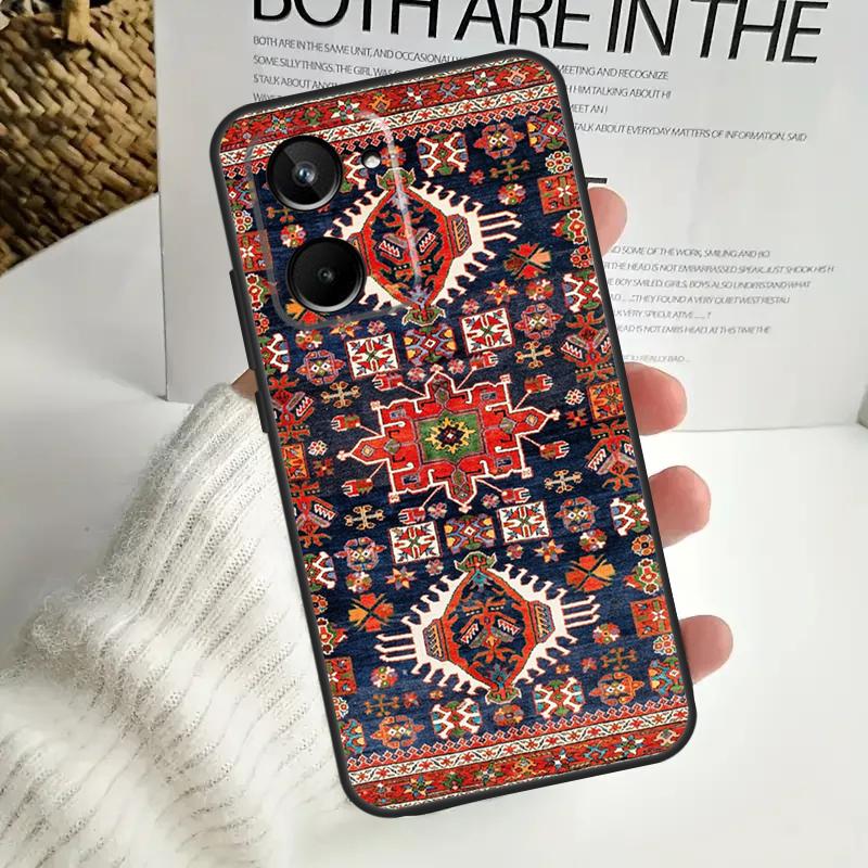 Persische Teppich Blumenmuster für Realme 12 Pro Plus 11 10 9 C67 C55 C53 C35 C33 C30 C25s C21Y C15 GT3 GT5 GT Neo 5 Fall