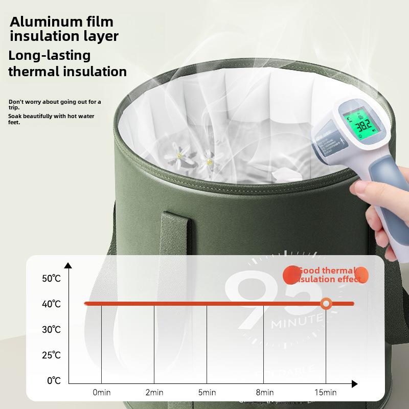 Portable Folding Foot Bath Tub, Collapsible Foot Soaker with Lid, Deep Foot Spa Bucket for Home Travel