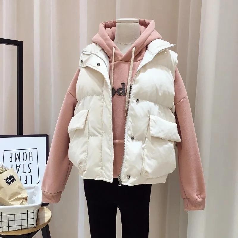 Women's Plus Size Loose Fit Short Down Cotton Vest - Versatile Autumn/Winter 2024 Jacket