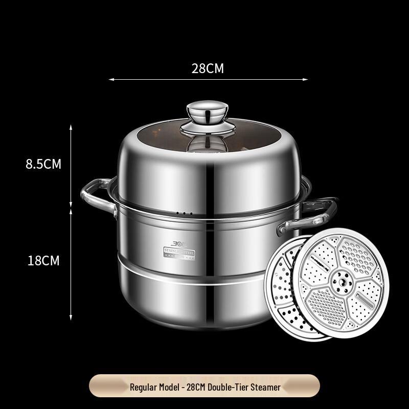 

GOWKE 304 Stainless Steel Multi-layer Steamer Soup Pot