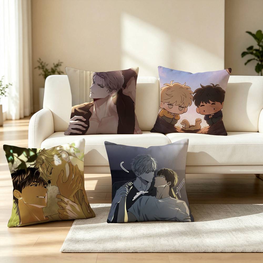 P-Passion Bl A-Anime Square Double-Sided printed Pillow Case Bedroom Bedside Pillow Sofa Cushion Cover