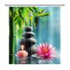 Tenda Doccia Meditazione Giapponese Zen Spa Loto Pietre di Basalto Olio Essenziale Candele Profumate Bambù Acqua Arredamento Casa Set Impermeabile