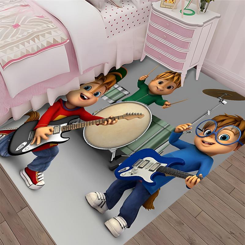 Alvin and the Chipmunks Printed Carpet, Rug for Office Chair Living Room Bedroom Kitchen Room Decor Gifts.