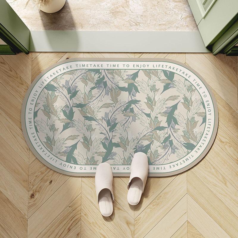 Bathroom Entrance Diatom Mud Floor Mat Semi-circular Anti-slip Quick-drying Foot Mat Bathroom Toilet Door Absorbent Household Carpet