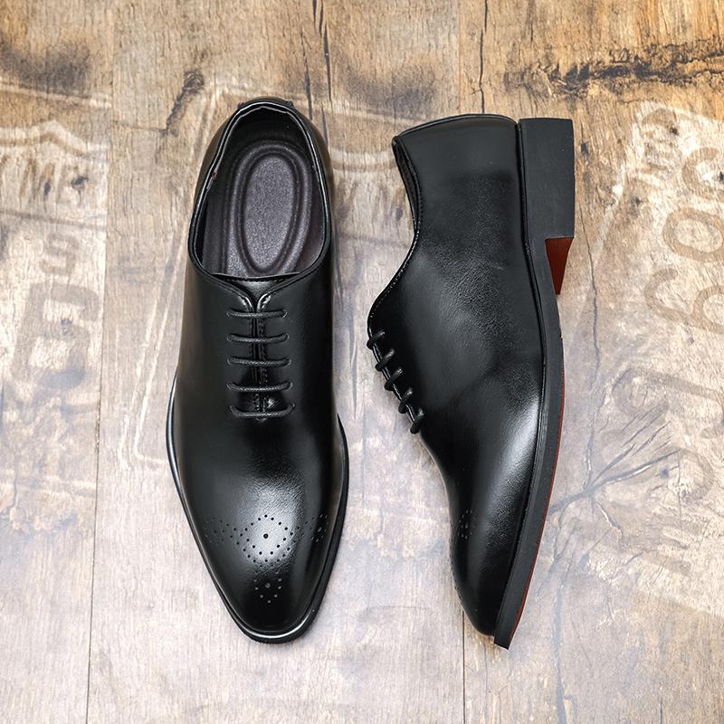 

Red Sole Plus Size Leather Shoes Soft Leather Lace Up Low Top Brogue Shoe Men Daily Use Versatile Business Office Shoes 48 чёрный