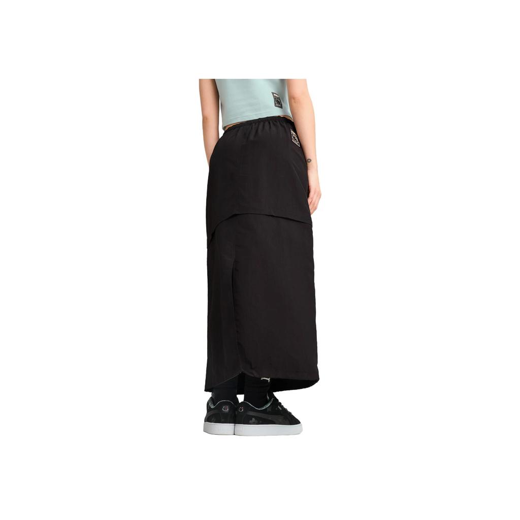 Puma X Hello Kitty Fashion Versatile Soft Casual Long Skirt Women Skirts Black 631615-01