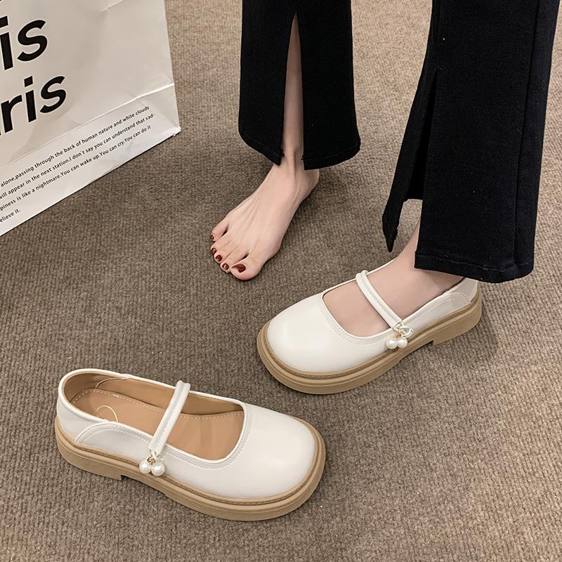 

Весна и осень 2024 года, хит продаж, высококачественная женская обувь, однотонные модные женские лоферы с круглым носком и пряжкой в одну линию 35