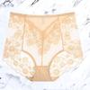 Plus Size M-3XL Big Women Floral Transparent Lace Panties Sexy High Waist Underwear Hollow Out  Solid Color Perspective Lingerie