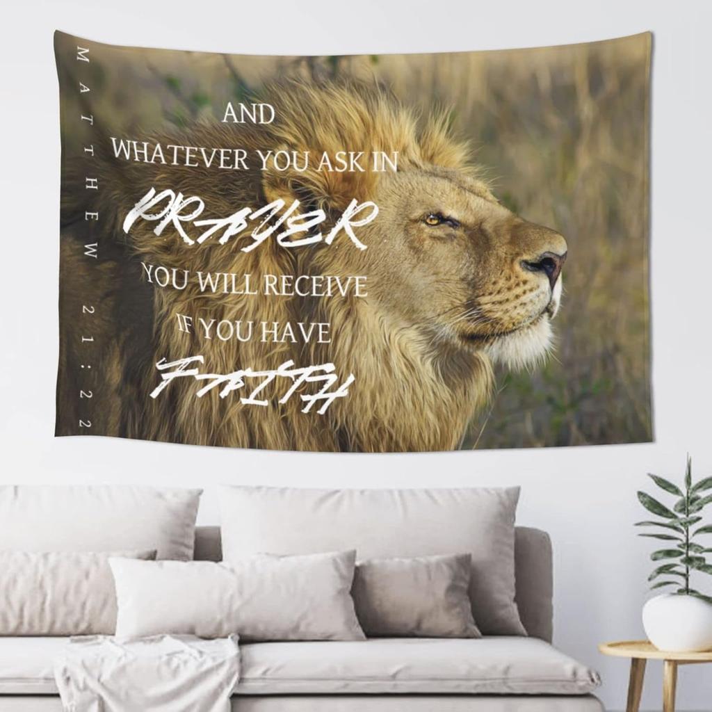 Christian Wall Art Wall Tapestry for Bedroom Aesthetic Christian Gifts for Women Faith Christian Decor Bible Verse Wall Art