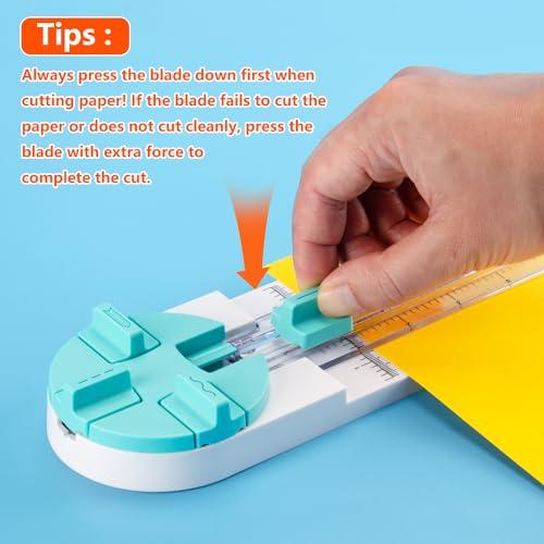 ecraft Paper Trimmer, Craft Paper Cutter, 4 Styles, Multifunctional Scrapbooking Tool with Dial Blades for Straight, Wavy, Dot, Perforated, and Creasi