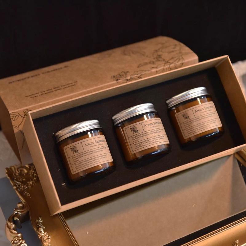 Handmade Aromatherapy Tea Cup Candle Set - Romantic Scented Wedding Favors Gift Box