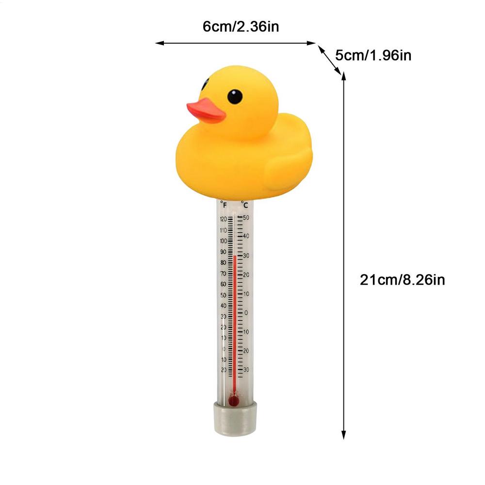 1PC Swimming Pool Thermometer Duck Pool Thermometer With Thin Rope Shatter-Resistant Cute Sinking Pool Thermometer