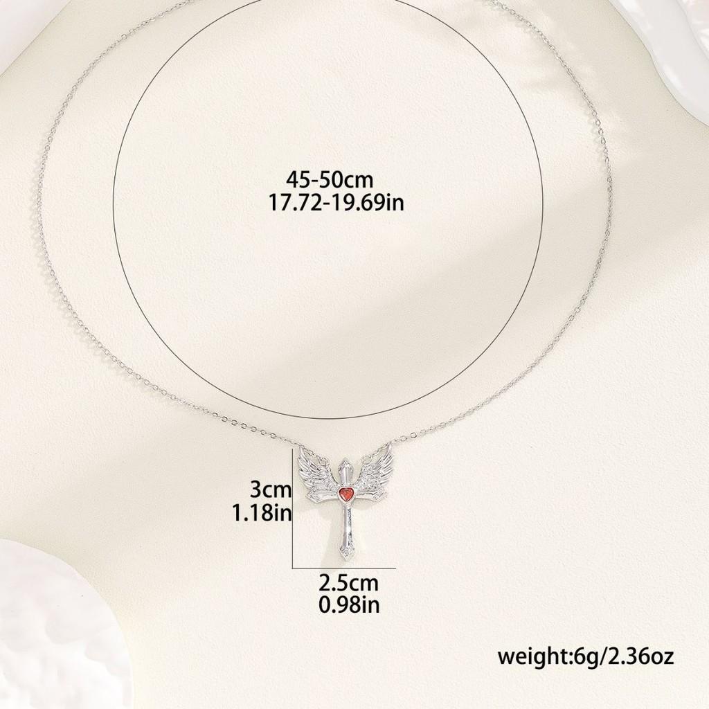 Wings Angel Cross Alloy Necklace Pendant Geometric Jewelry Fashion Gift Women