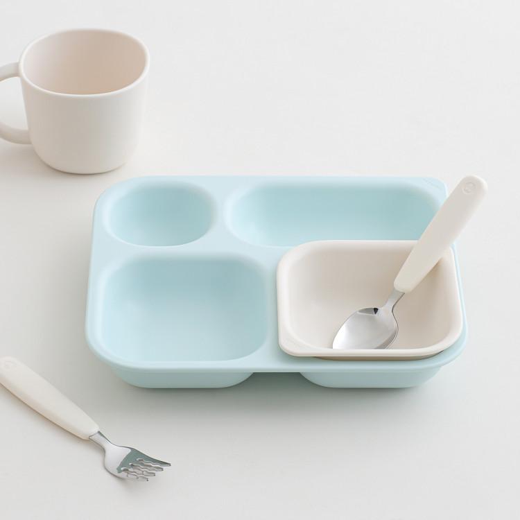 Infant Plate Tableware Tackaon Deep 4-hole Plate + Dedicated Ball Anti-slip Baby Infant Child Kindergarten Daycare Center