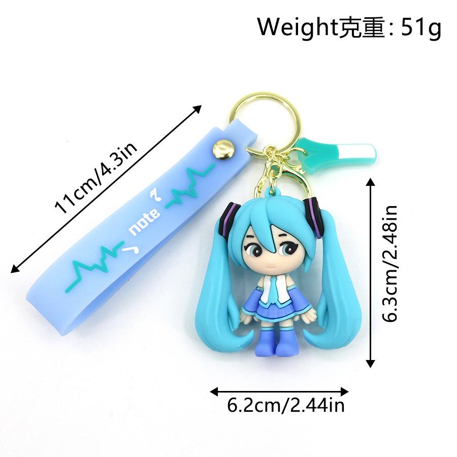

Hatsune Miku Keychain Anime Cartoon Cute Backpack Key Pendant Kawaii Girl Model Toys All-match Decor Birthday Gift for Friends