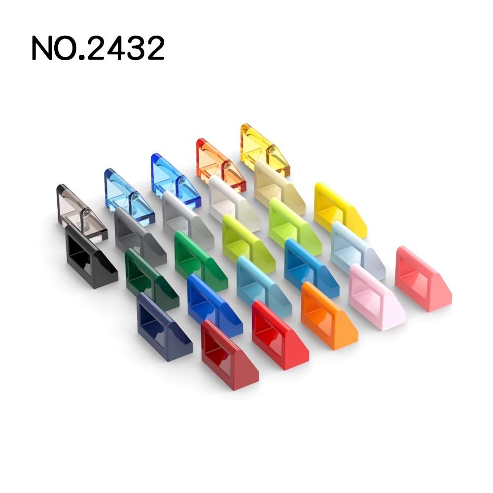 Non-Toxic 50Pcs Moc Parts 2432 Tile Modified 1 X 2 With Handle Compatible Bricks Diy Puzzle Toy Gift Assmble Building Blocks Particle Kid