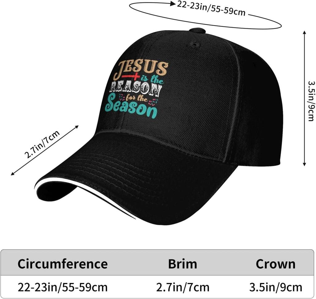 Jesus Is The Reason For The Season Baseball Cap Polyester Adjustable Snapback Hat Unisex Outdoor