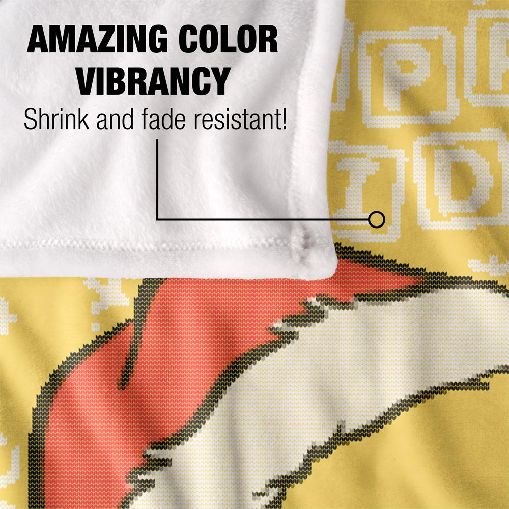 Sesame Street Silky Christmas Sweater Big Bird Supersoft Blanket