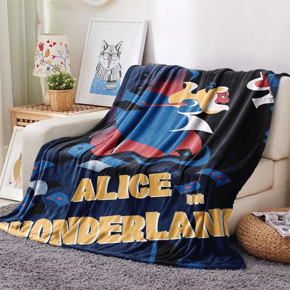 1PC Alice Wonderland Tale Blanket, High quality Comfortable for All Seasons, Home Decor, Warmth and Comfort