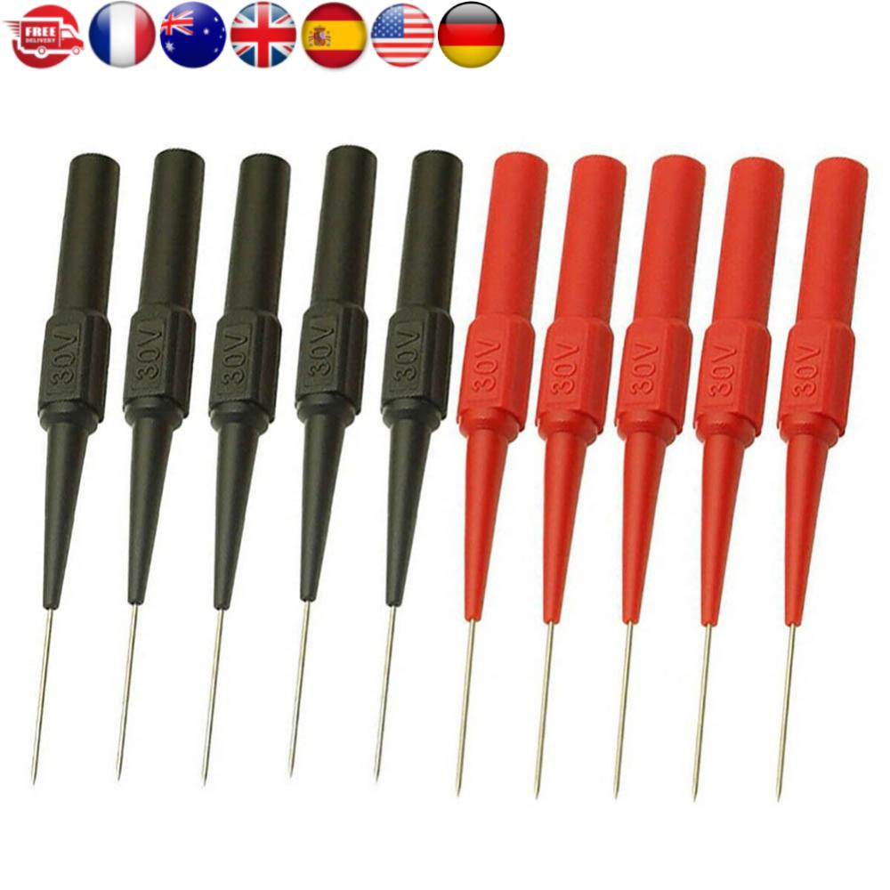 

10pcs Insulation Piercing Needle Sensitive Non-destructive Multimeter Test Probes Accurate Acupuncture Car Tool for Banana Plug spain