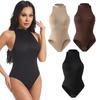 Body de mujer de cuello redondo sin mangas con botones y espalda en T