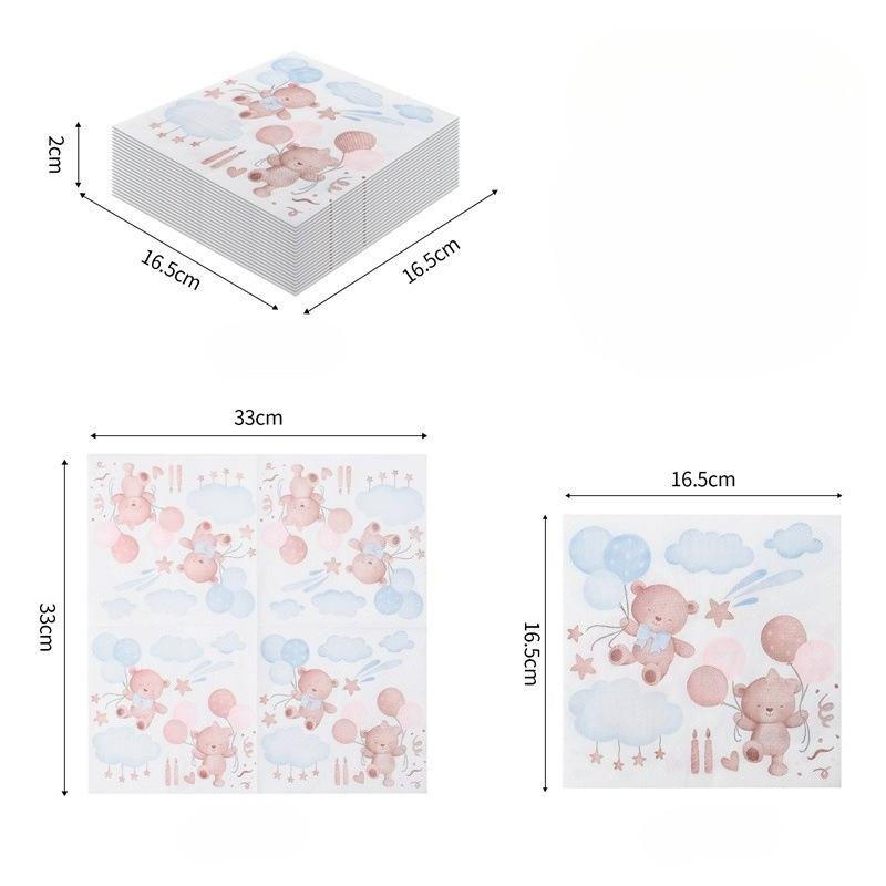 20 szt./opakowanie 33*33 cm 2-warstwowe jednorazowe serwetki imprezowe wzór kreskówkowy