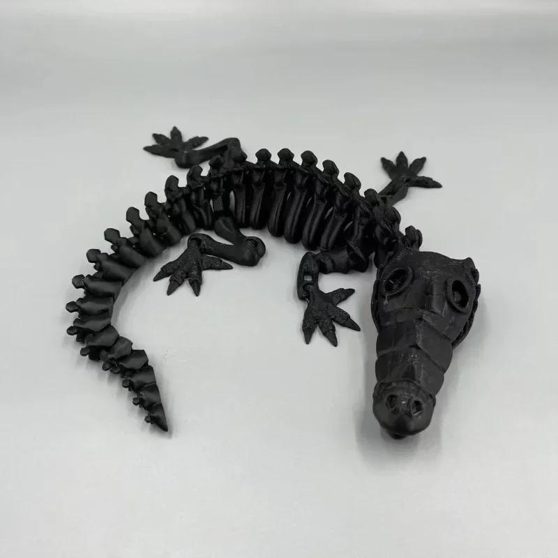 3D Printed Gem Articulated Crocodiles Rotatable 3D Crocodiles Toy Posable Joints Fidget Surprise Toy For Autismadhd# Color: A2