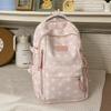 Schoolbag Starlight Fog Ash Low Saturation Polka Dot Star Backpack Junior High School Student Light Commuter Large Capacity School Bag Women's 