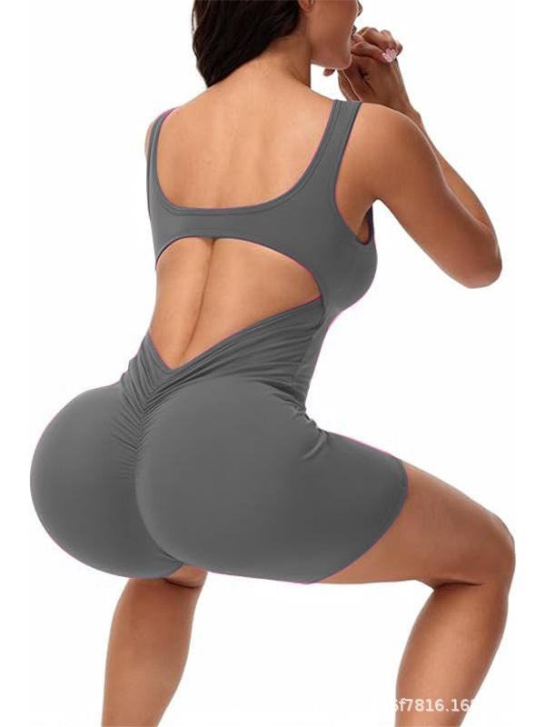Seamless Sexy Peach Butt Yoga Bodysuit with Integrated Beautiful Back Design