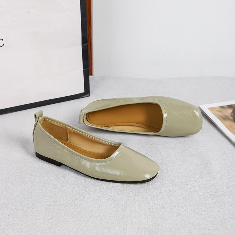 Fashion Flat Shoes Women Light Mouth Single Shoes Women's Spring Summer New Versatile Flat Bottom Square Head Solid Color Women's Shoes