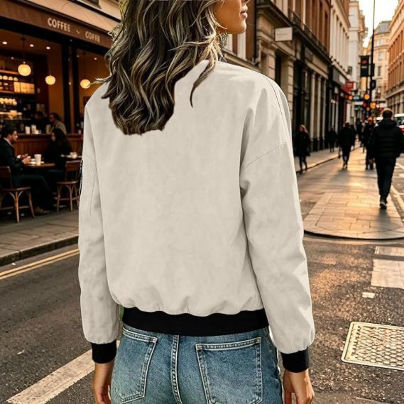 Women S Suede Fabric Stand Collar Buttoned Cardigan Jacket Casual Coat
