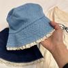 Y2K Lace Fisherman Hat Big Brimmed Panama Hat Sweet Denim Bucket Hat  Outdoor