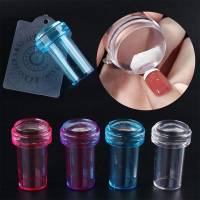 Silikon Stempelform DIY Nageldesign Silikon Gelee Transparent Nagelstempel Schaber Set