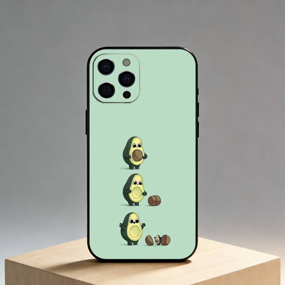 Abstract Food  Phone Case For iPhone17,16,15,14,13,12 Plus,Max Soft Silicone Black Cover iPhone17