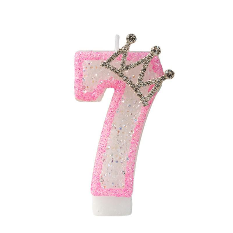 Creative First Birthday Number Candle with Crown - Princess Party Cake Decoration