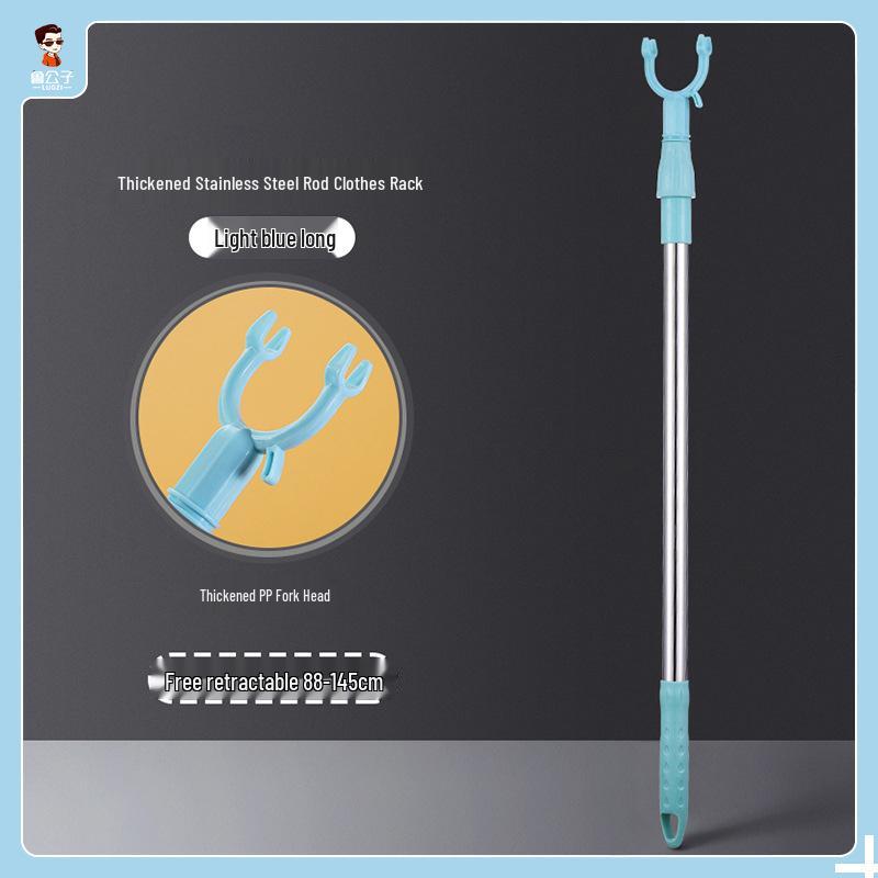 Stainless Steel Retractable Clothes Drying and Retrieval Pole for Home, Dorm, and Balcony.