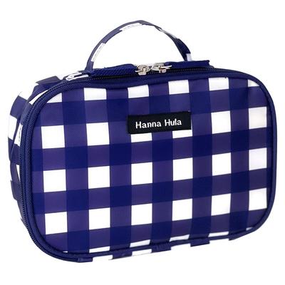 Hanna Hula Pet Storage with Navy Pouch, Multi-Pouch Pockets/Gingham