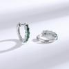 Female French Emerald Crystal Simple Square Zircon Earrings Niche Design High-End Earrings Ear Buckles