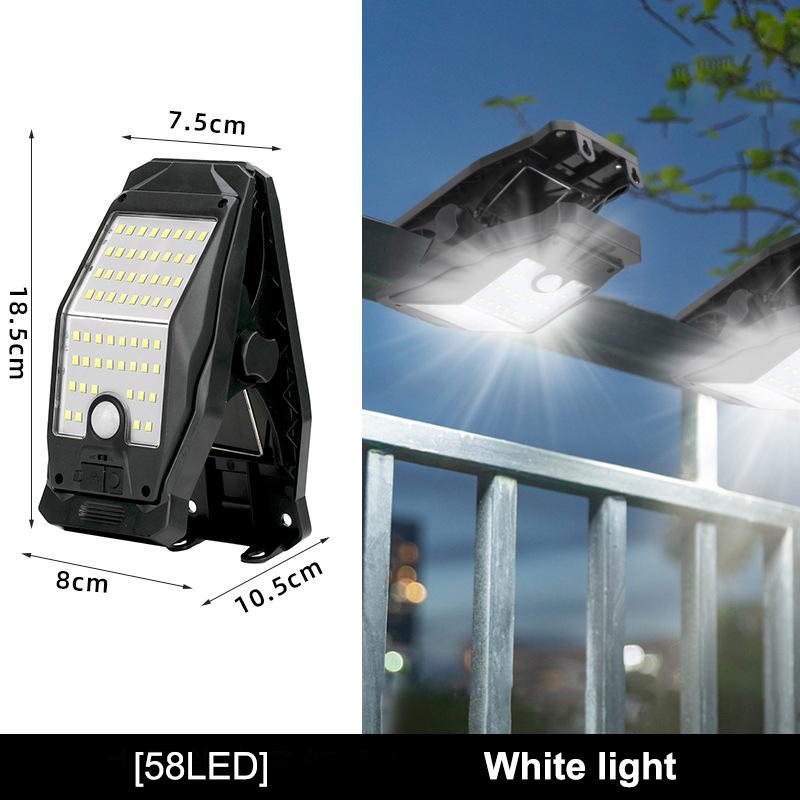 1 Set Solar Powered Garden Lights with Motion Sensor 3 Modes Clip-on Easy Mount for Backyard Lighting