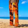 Men's Loose Casual Carnival Mask Sunset  Trousers  Printed Straight Pants