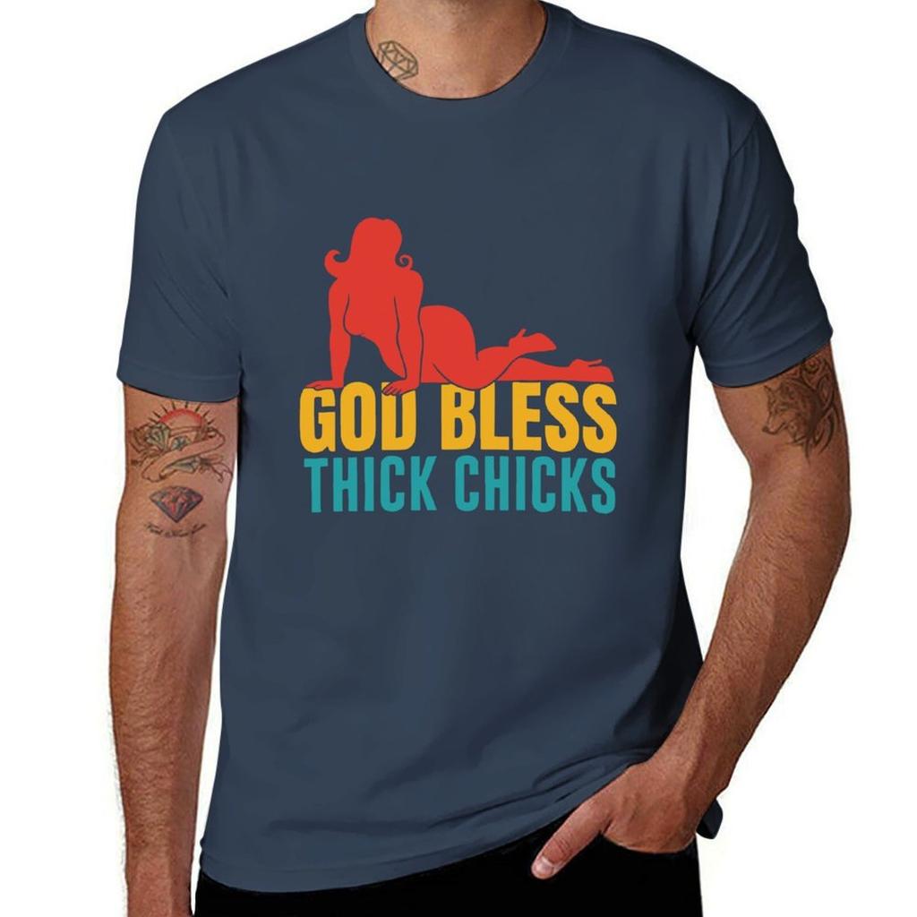 God Bless Thick Chicks Tshirt Plus Size Basic Cotton Tshirt